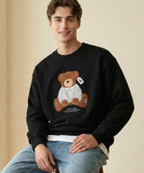 ブークレ テディ ニット スウェットシャツ[BLACK]