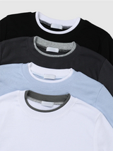 シア カラー マッチング レイヤード スリム ロングスリーブ Tシャツ