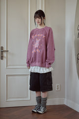 Pastel Bunny Raglan Pigment Sweatshirt