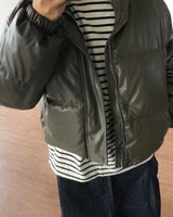 Mute Leather Short Padding Down Jumper 3C