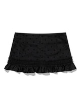 メッシュ スター ラッフル ミニスカート(BLACK)