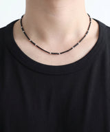 Men’s black beaded necklace_CLEF GROOVE LINK NEC
