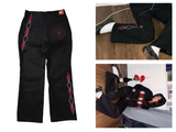 [Hand-Made「006」] Argyle Patch Pants_Black&Burgundy