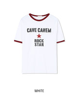 Rokdon Star Lettering Ringer Short Sleeve T-shirt