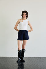 BEBE UNBALANCE SLEEVELESS TOP / WHITE