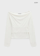 [MADE] シャイレットセット- ホルターフードスリーブレストップ, ボートネックロングスリーブTシャツ