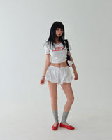 Girlfriend Lettering Cropped T-shirt