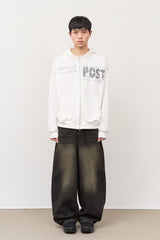 Post Printed Zip Hoodie
