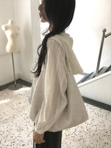 Summer knit hooded zip-up