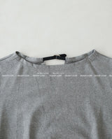 Buckle backless off-shoulder sweatshirt