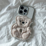 SUN CASE PATCH COZY BEAR IVORY (GLOSSY SILVER)