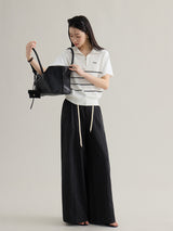 loose-fit high-waisted straight denim pants