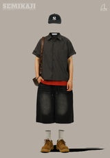 DEE Crop Roll-up Half Work Shirts