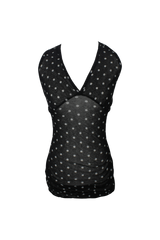 Dot halter top (Black/Light purple)