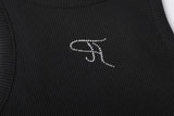【即日発送】Jewel tank top - black  