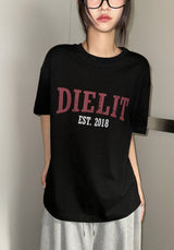 Devil Letter Tattoo Graphic Oversized T-Shirt 3color