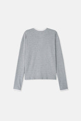 ワッフルカラーマッチングフィンガーホールラウンド長袖Tシャツ