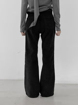 Corduroy semi-bootcut pants