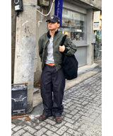 Non-fade diagonal raw denim pants