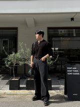 Dique velvet henley-neck round knitwear