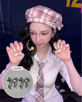 [aespa Karina, ILLIT Iroha, NMIXX Haewon Piercing] Ballerina Ribbon Piercing - Silver