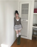 [♡MADE♡] seed race v layer button tee