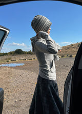 WOOL BUTTON HOOD TEE