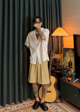 Cotton net collar short sleeve knit 3COLOR