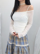 Hazel latte checkered skirt