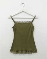 Drop ribbed lace sleeveless top (7color) 