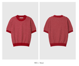 Slow Boucle Striped Short Sleeve Knit / 5 colors