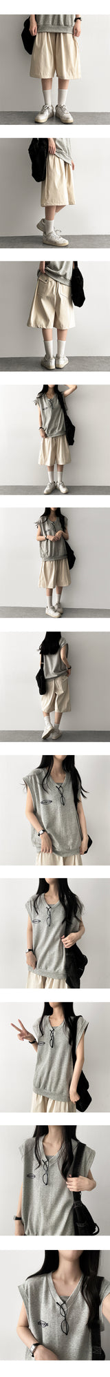 Fine Back Pocket Banding Bermuda Shorts