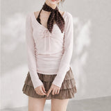 Eira Halter Layered Shirring T-shirt