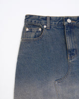 DESTROYED DENIM SKIRT