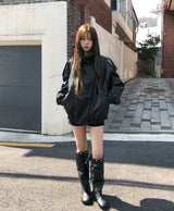 スナップバックルスラウチブーツ