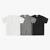 Front cut line henry-neck short sleeve t-shirt