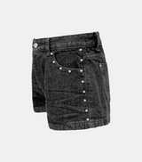 シルバースタッズショートデニムパンツ