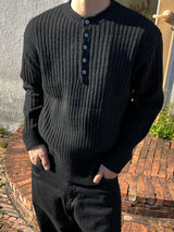 Stoic Henley-Neck Wool Knit (4 Colors)