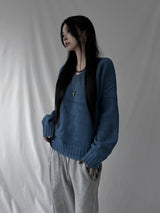 basic V-neck knit (2color)