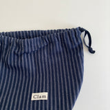 Clam ストリングポーチ _ ネイビーストライプ