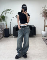 Nerit Washed Flare Denim Pants