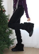 WARM SHIRRING BOOTS CUT PANTS