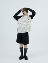 patched raglen t-shirts / white