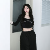 (2nd reorder) corset stud long sleeve - black
