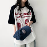 ニールカラーリングラグランニットショートスリーブTシャツ