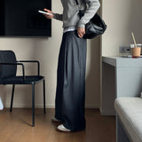 LMN ecto pintuck D-ring long wide slacks (2 colors)