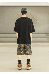 BEACH GLAM REAL OVERSIZED SHORT T-SHIRTS MSFTS002-BK