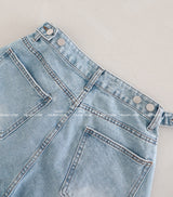 Lace torn jeans. Wide jeans