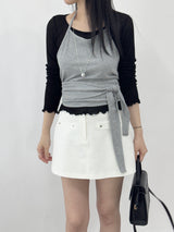 Melokey Halterneck Wrap Sleeveless T-shirt