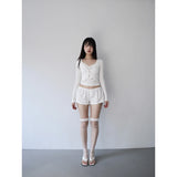 【MADE】hole knee stocking, white dia